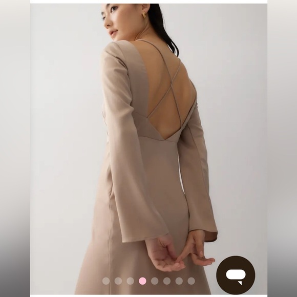 Love, Bonito Hyacinth Padded Satin Low Back Dress in Nude - Picture 5 of 5